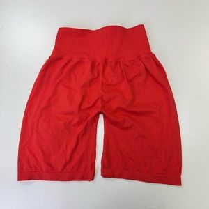 Free People Movement Bike Shorts Ruched Back Stretch Activewear Size M/L Coral
